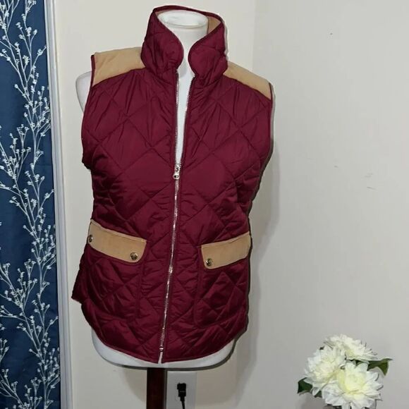 Lauren James Jackets & Blazers - Lauren James Preptec Easton Quilted Puffer Vest Cranberry Red sz S Small